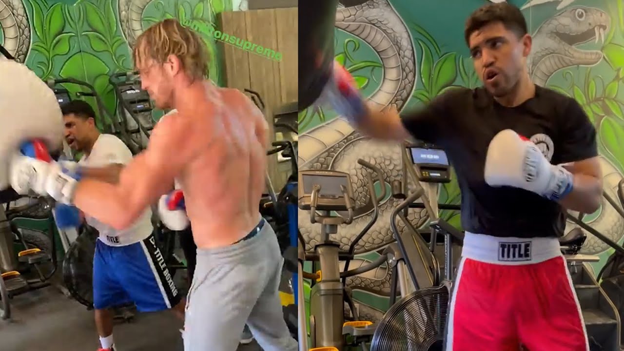 Logan Paul Training For Floyd Mayweather with Victor Ortiz