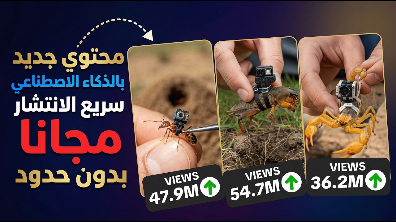 عمل فديوهات تصوير جحر الحشرات بالذكاء الاصطناعي مجانا بدون حدود