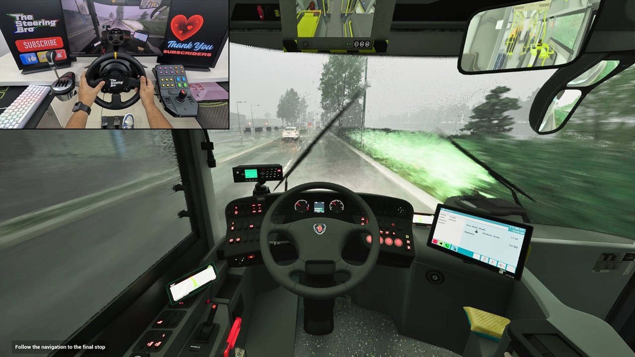 The Bus Simulator - Heavy Rain Unreal Engine 5 Gameplay | Thrustmaster TX Steering Wheel Gameplay