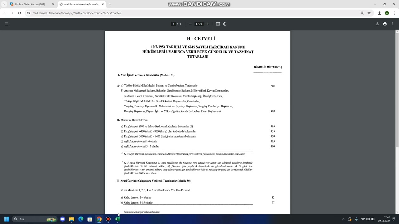 Yurtiçi Geçici Görev Yolluğu Ödemesi Hesaplaması