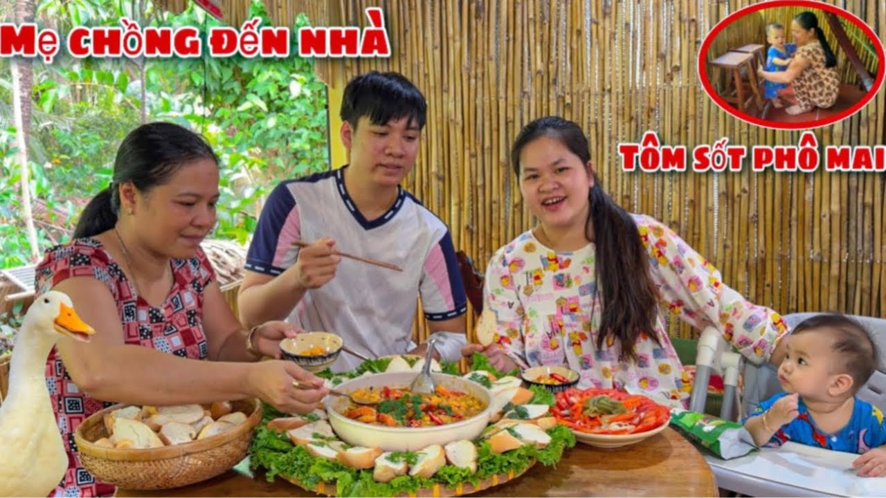Mẹ Chồng Đến Nh&agrave; Con D&acirc;u L&agrave;m M&oacute;n T&ocirc;m Sốt Ph&ocirc; Mai Chấm B&aacute;nh M&igrave; Ăn No Căng Bụng