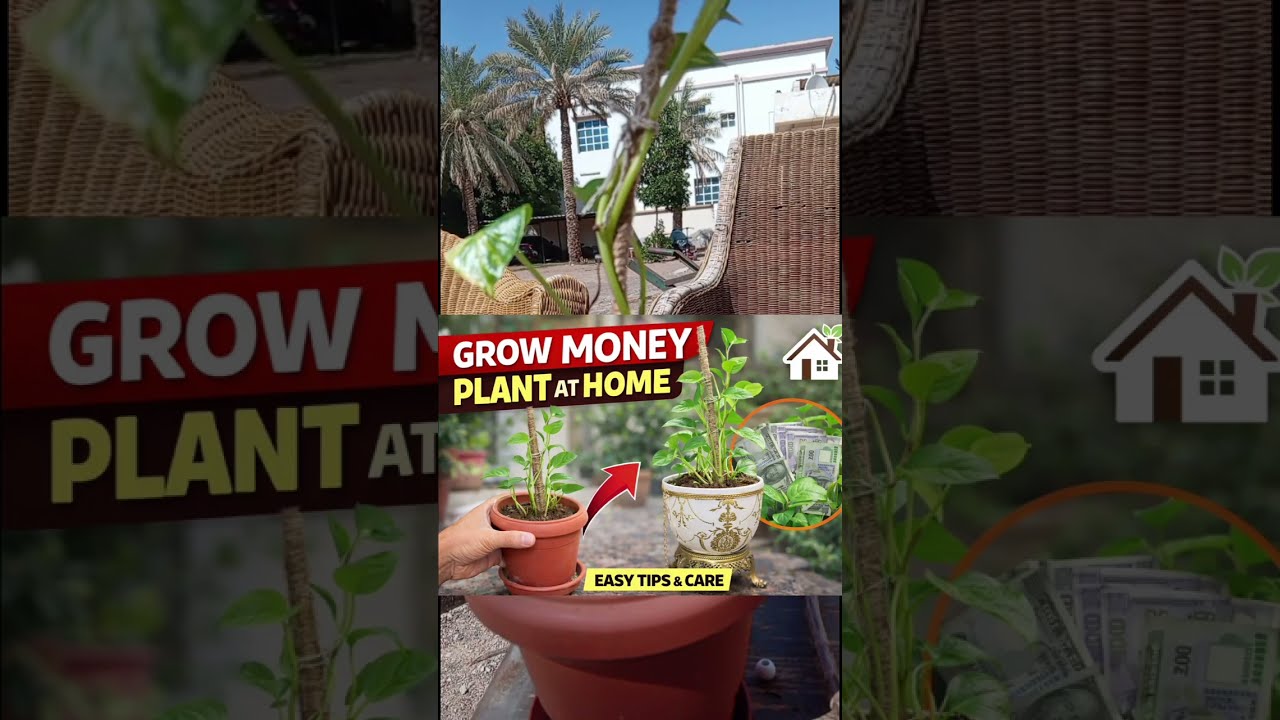 🌿 Ghar par Money Plant 💰Easy tips for fast growth ✨#Shorts#shortsfeed #plants