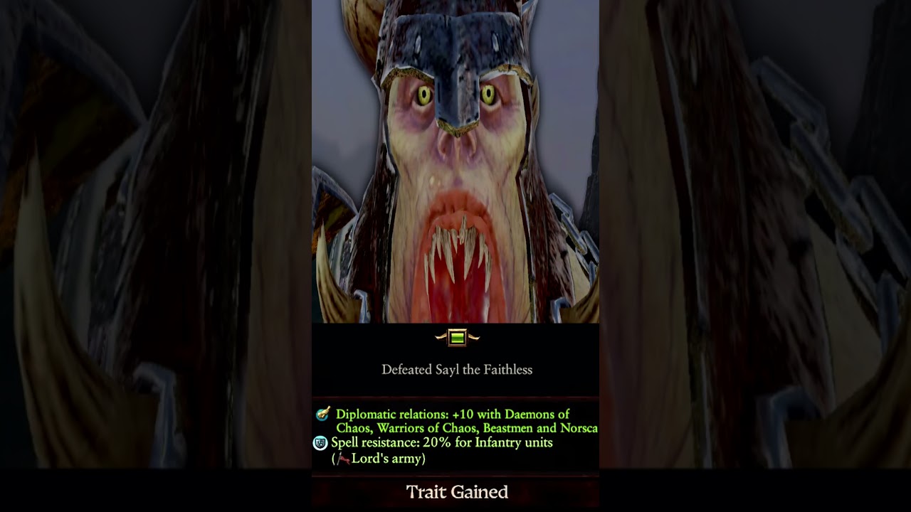 You Get +20 Diplomacy Boost for all of Chaos if you Defeat Sayl