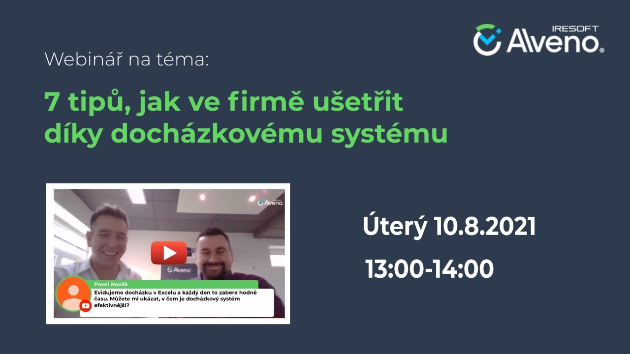 ALVENO - WEBIN&Aacute;Ř #2 10.8.2021 (13:00 - 14:00)