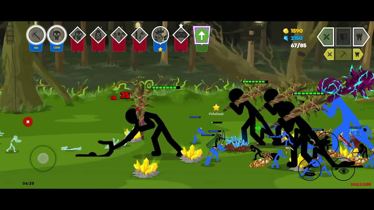 Playing as Archis and Woodntuff Giants in Multiplayer in Stick War 3.