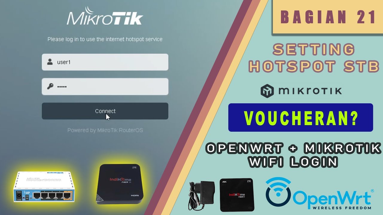 SETTING OPENWRT KE MIKROTIK UNTUK DIJADIKAN HOTSPOT LOGIN | TUTORIAL MIKROTIK PAKE STB