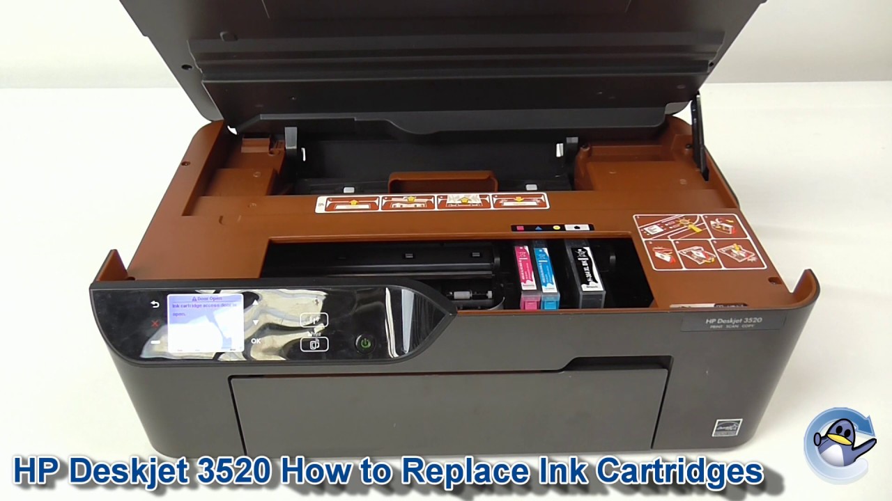 HP Deskjet 3520: как заменить чернильные картриджи