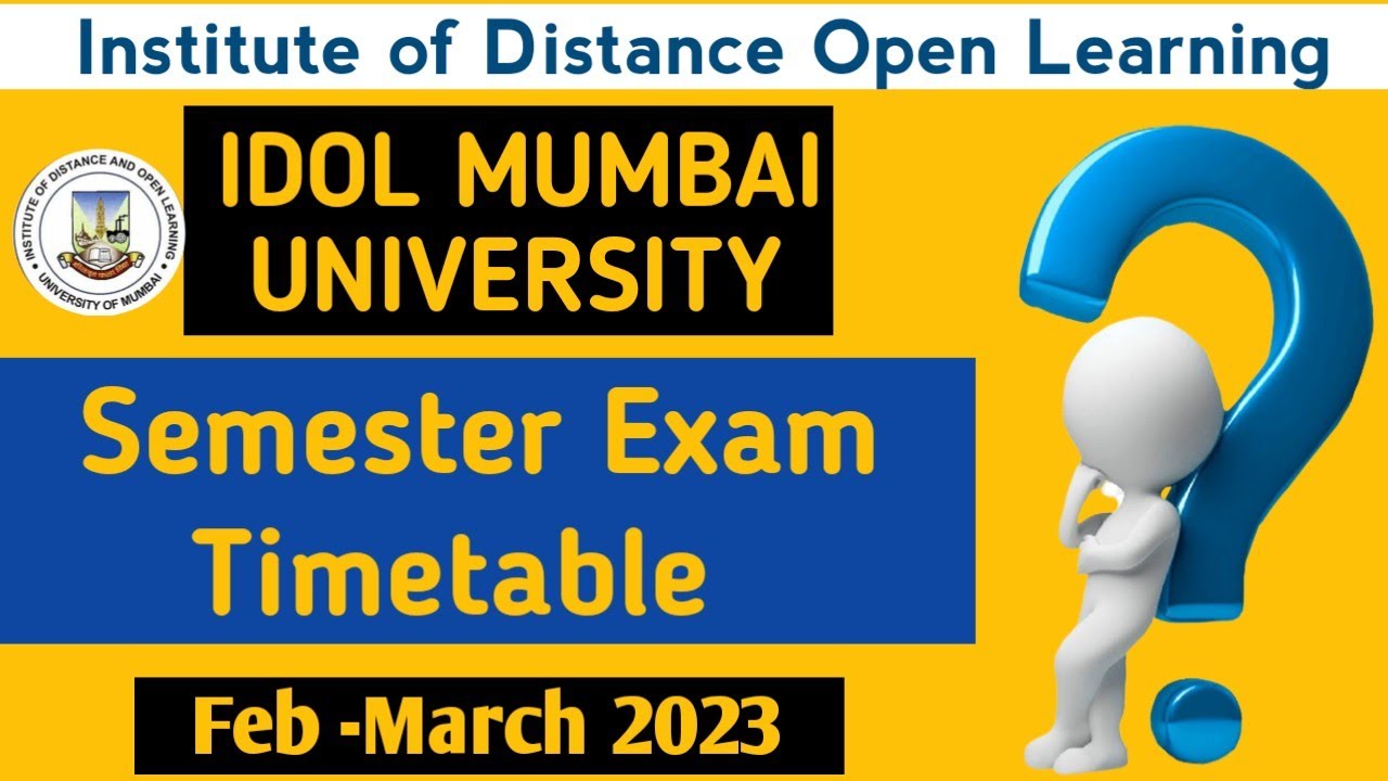 IDOL Semester Exam Timetable 2023|Mumbai University Idol Exam Timetable|