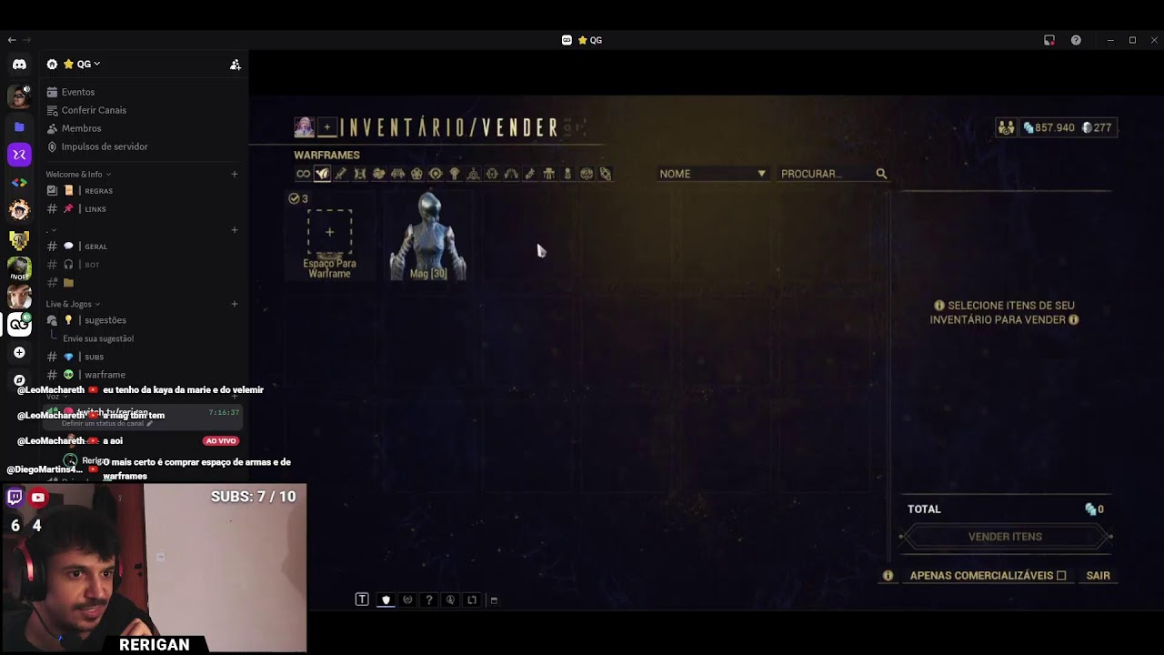 🔴 WARFRAME - TÁ FICANDO MELHOR | #7 [EN/BR] 👽 !bot