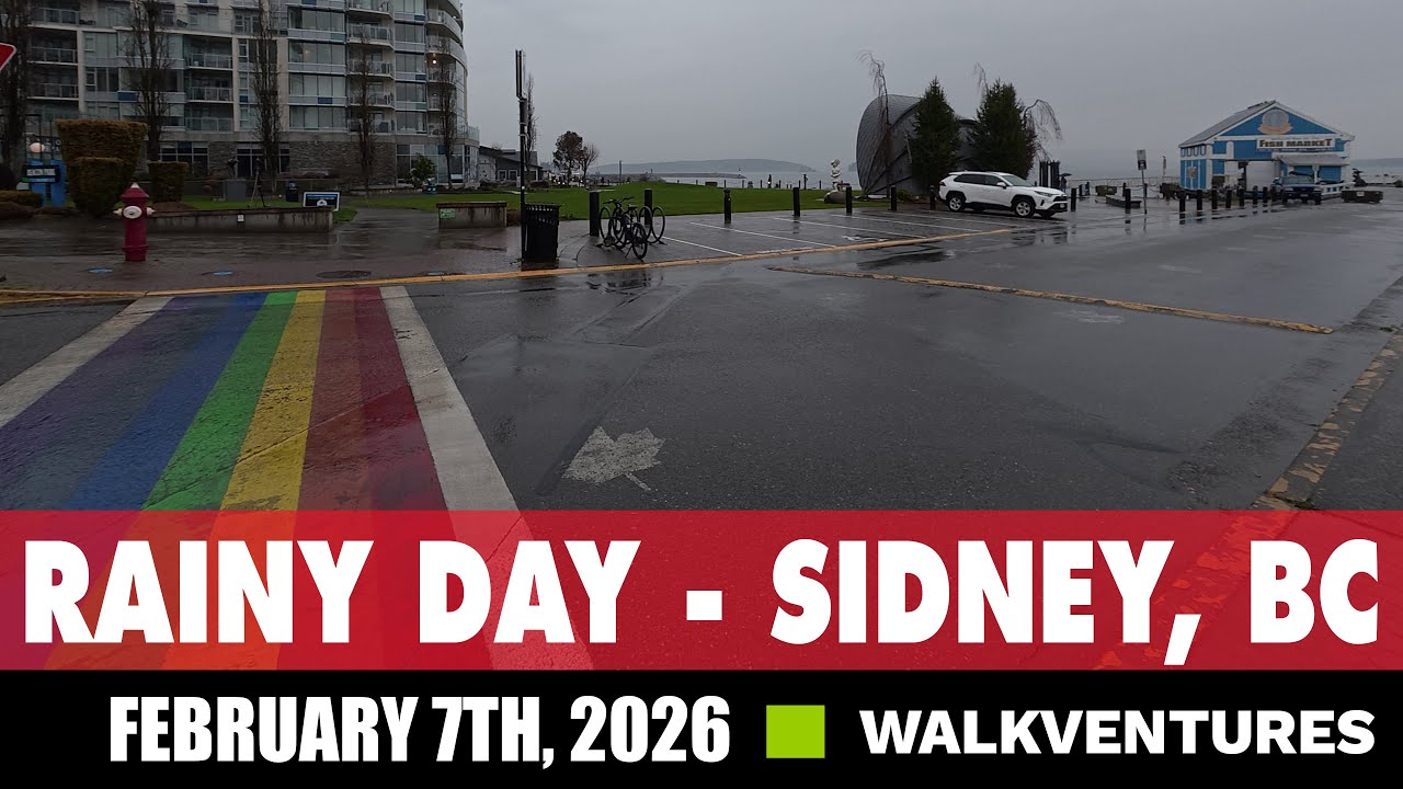 Sidney, BC | Rainy Day Walk [4K] February 7th, 2026 | DJI Action 6