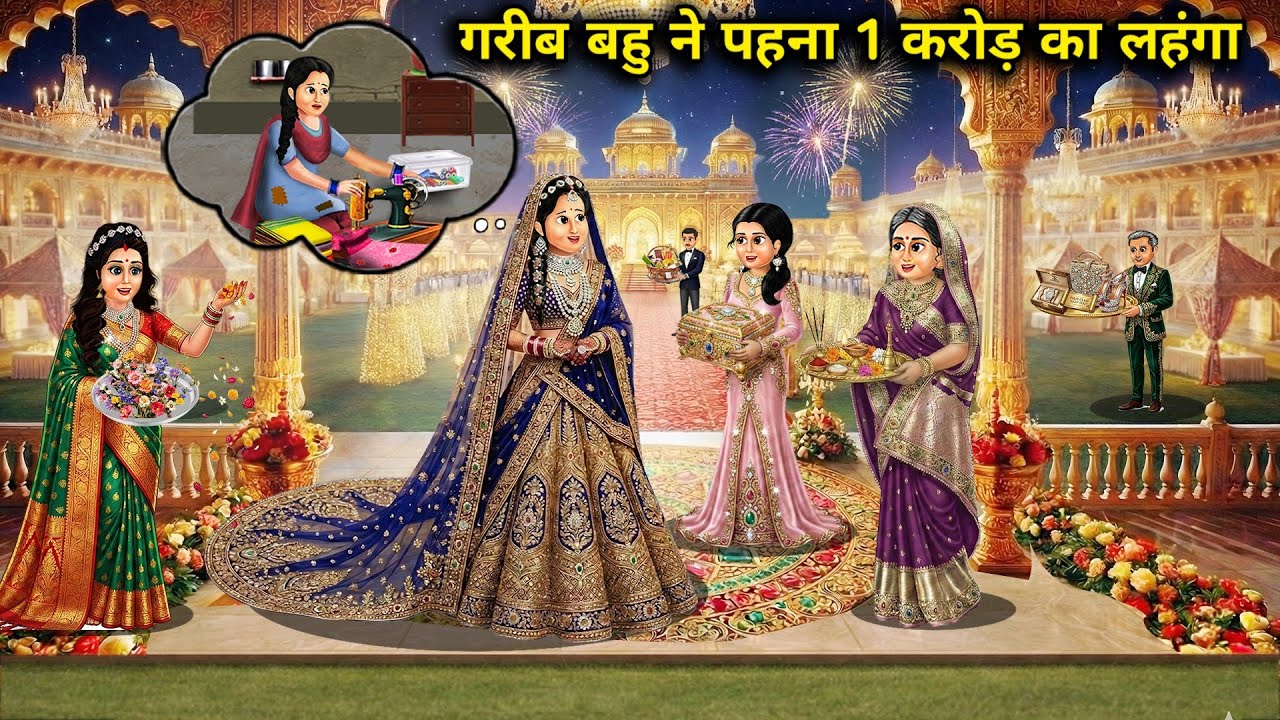 गरीब बहु ने पहना 1 करोड़ का लहंगा||Poor daughter-in-law wore a lehenga worth Rs 1 crore||Hindi carto