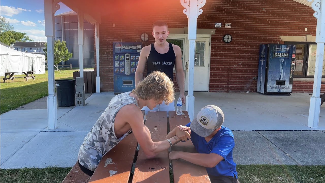13 Year Old Beats Everyone in Arm Wrestling?!