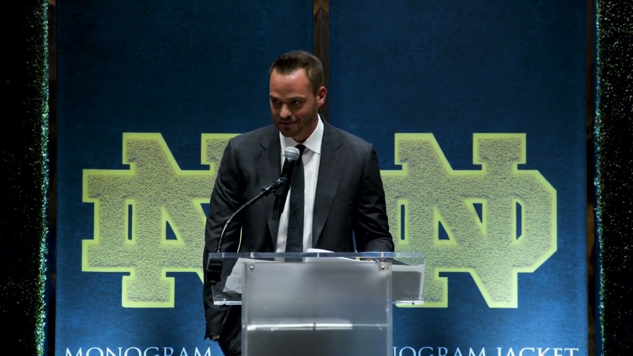 Trey Mancini ‘14 (baseball) speech at 2024 Fall Monogram Jacket Ceremony (November 13, 2024)