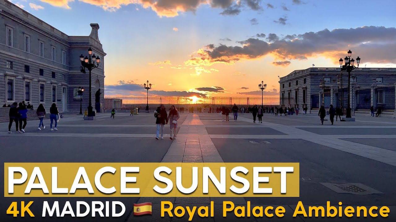 ROYAL PALACE SUNSET  🇪🇸 Madrid, Spain【4K 🎧 Binaural Video】Incredible Spring Sunset Ambience