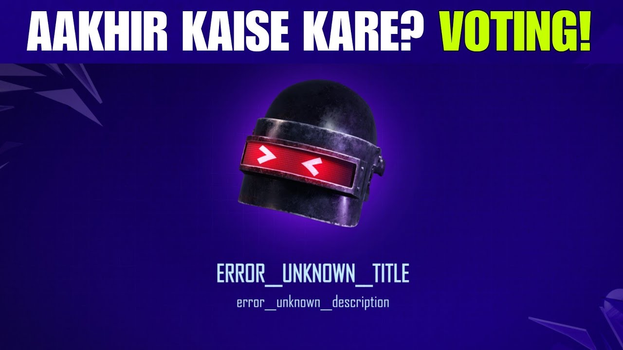 😭 An Unknown Error Has Occurred | Error Unknown Title | Bgmi Cricket League Voting Not Open Today