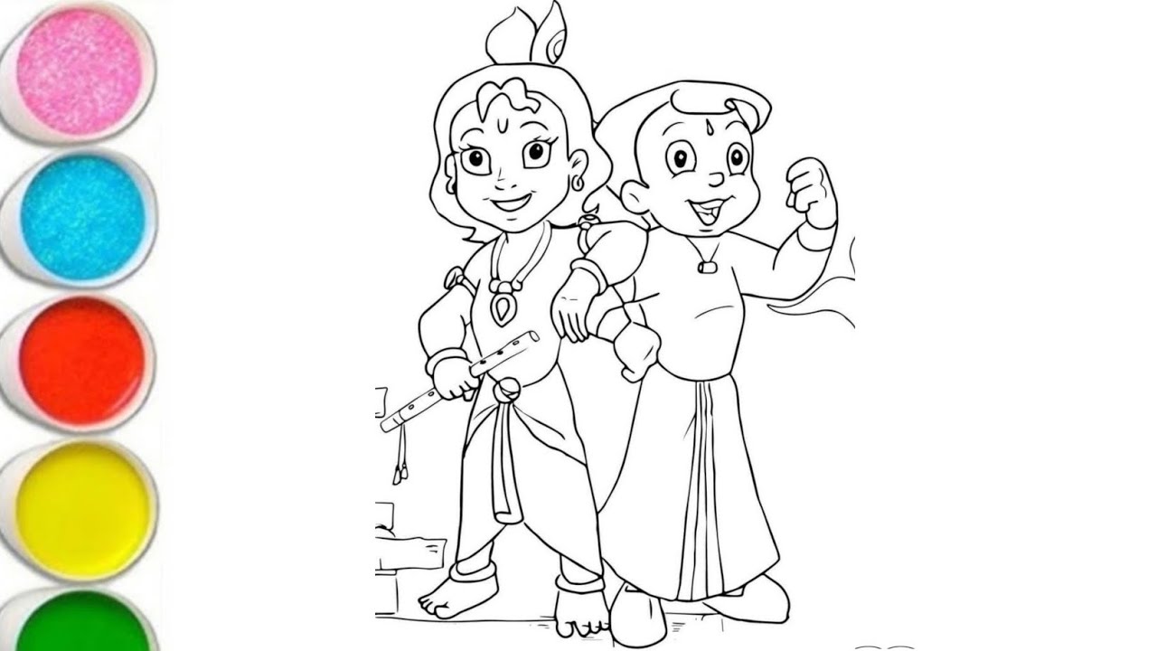 How To Draw Little Krishna From Chhota Bheem Drawing | How to Draw Chhota bheem Style step by step