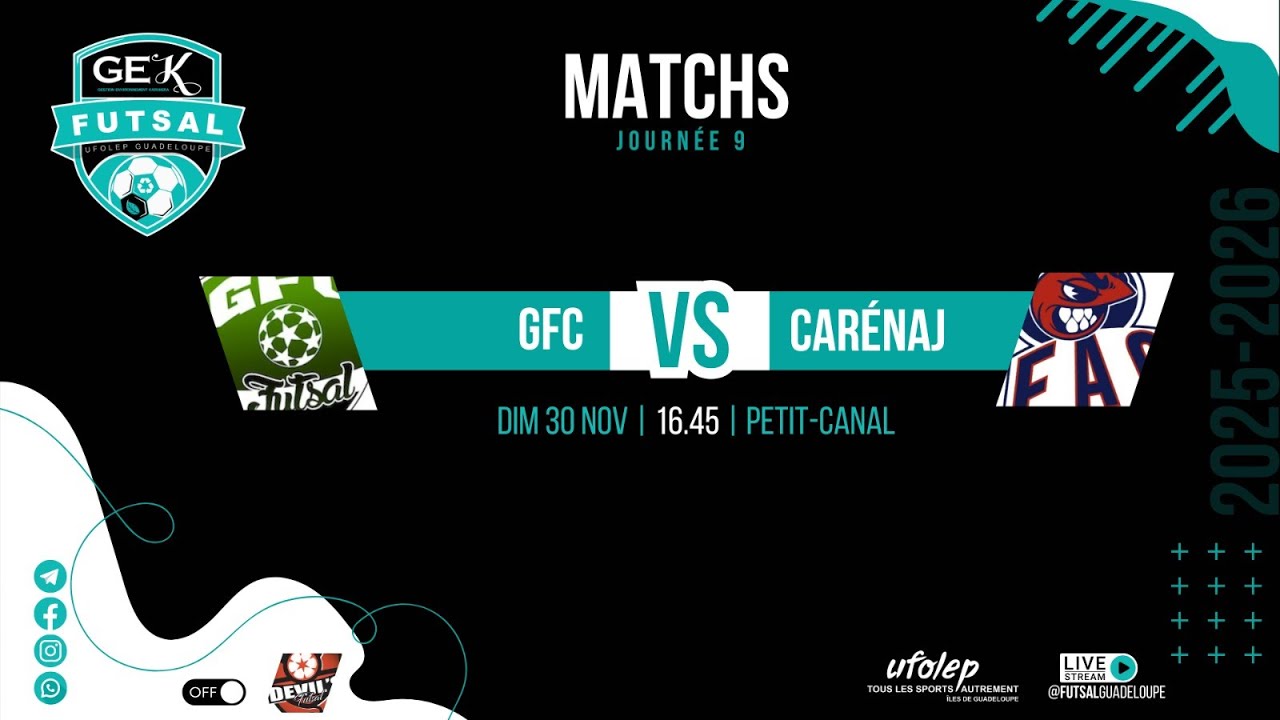 9e Journée Gek Futsal 2025/2026 GFC vs FAC Dimanche 30 Novembre 2025
