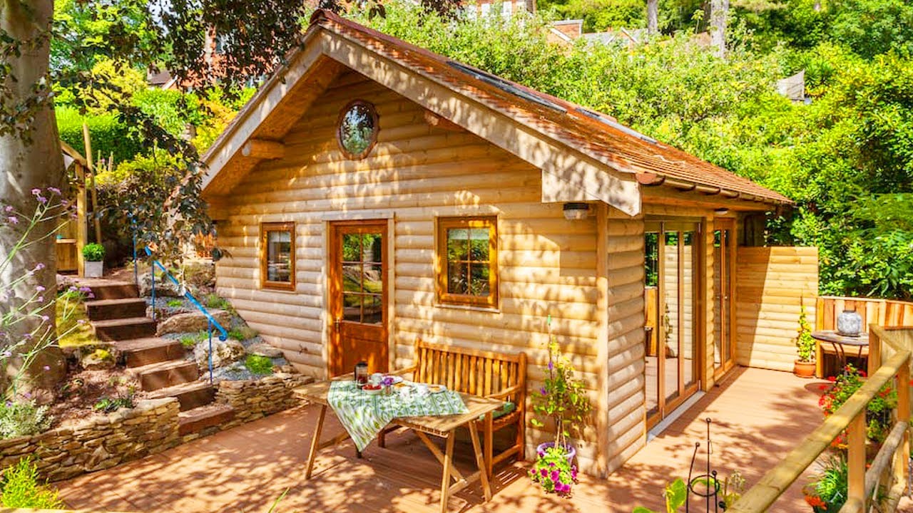Stunning Beautiful The Porthole Log Cabin, Somerset Sea View | Lovely Tiny House