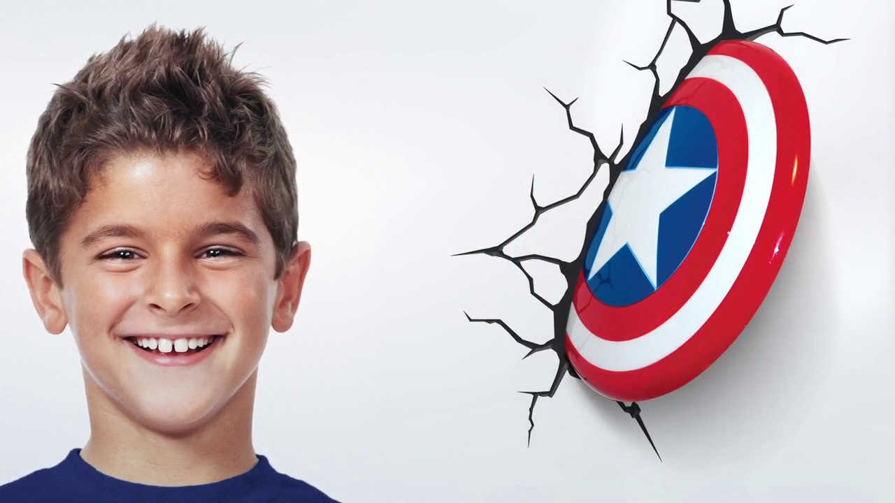 3D Светильник для детей Avengers Assemble Captain America Shield 3D Deco Light