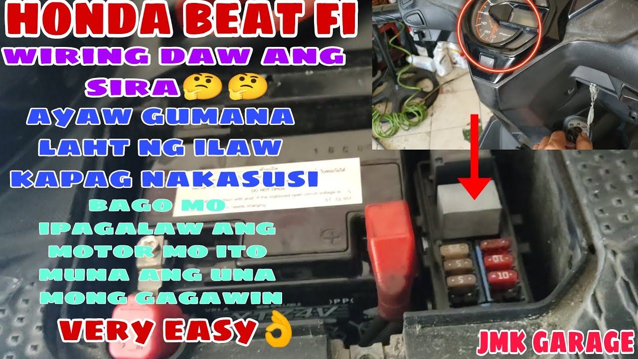 Paano magtroubleshoot honda beat fi ayaw gumana ang lahat ng ilaw at push start gawin mo muna ito👌