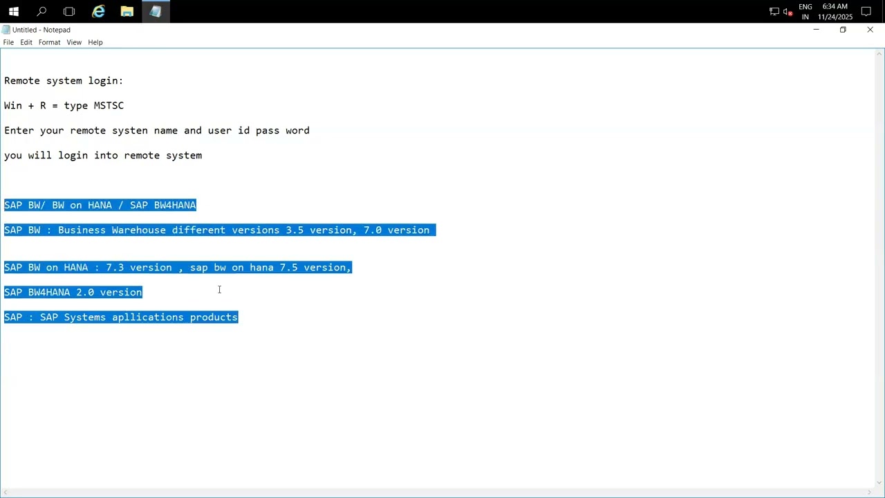 24-11-2025 SAP BW Introduction