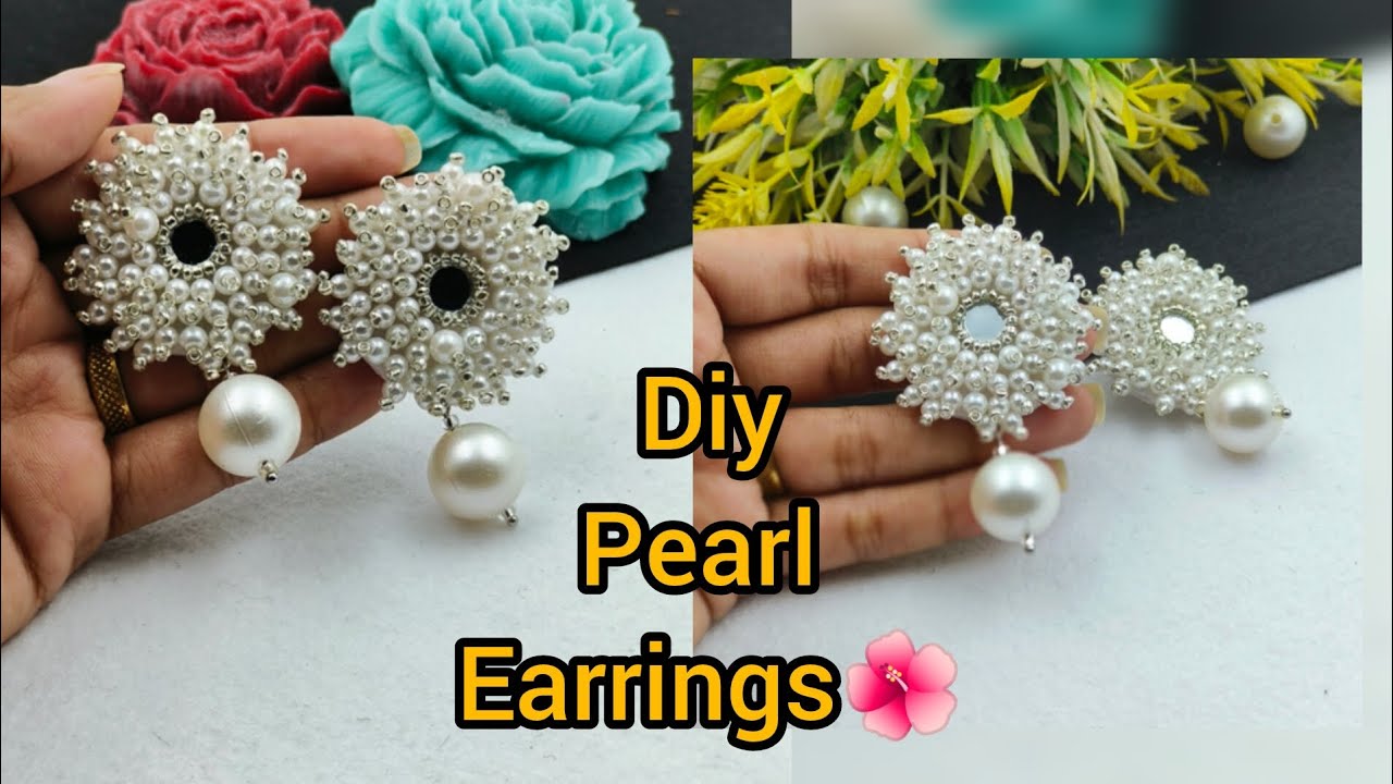 Diy Pearl Point Earrings/make earrings at home#videos#howtomake#totural#craft#artgallry#jwalry#diy 