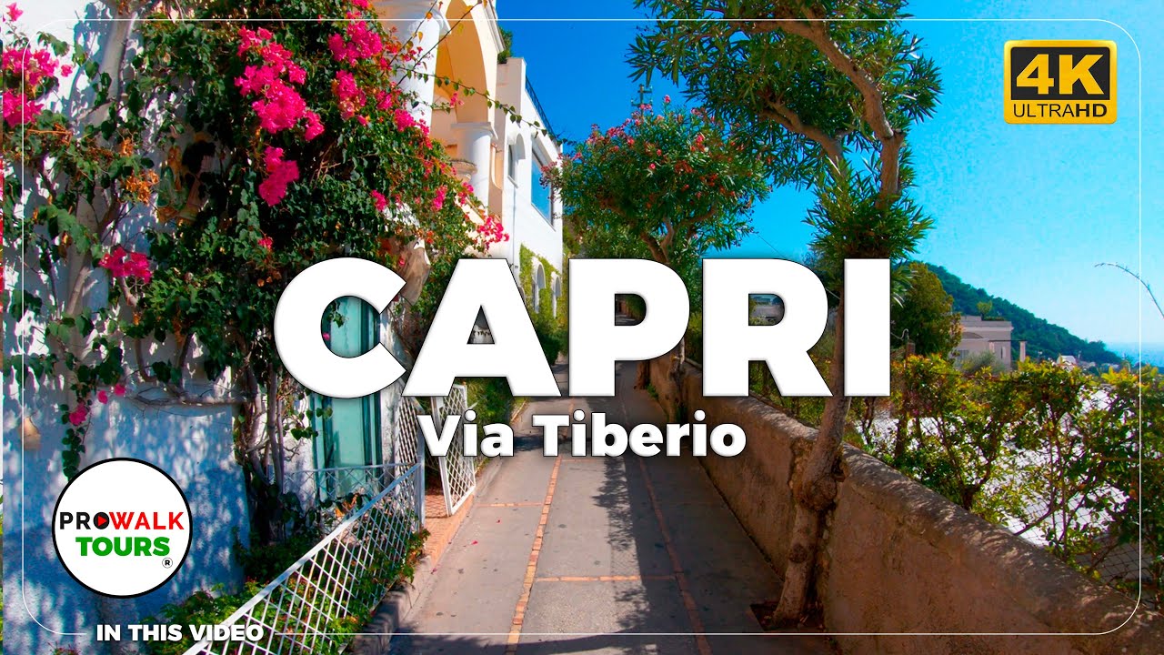 Walking the Historic Via Tiberio | Capri Walking Tour 7 in 4K