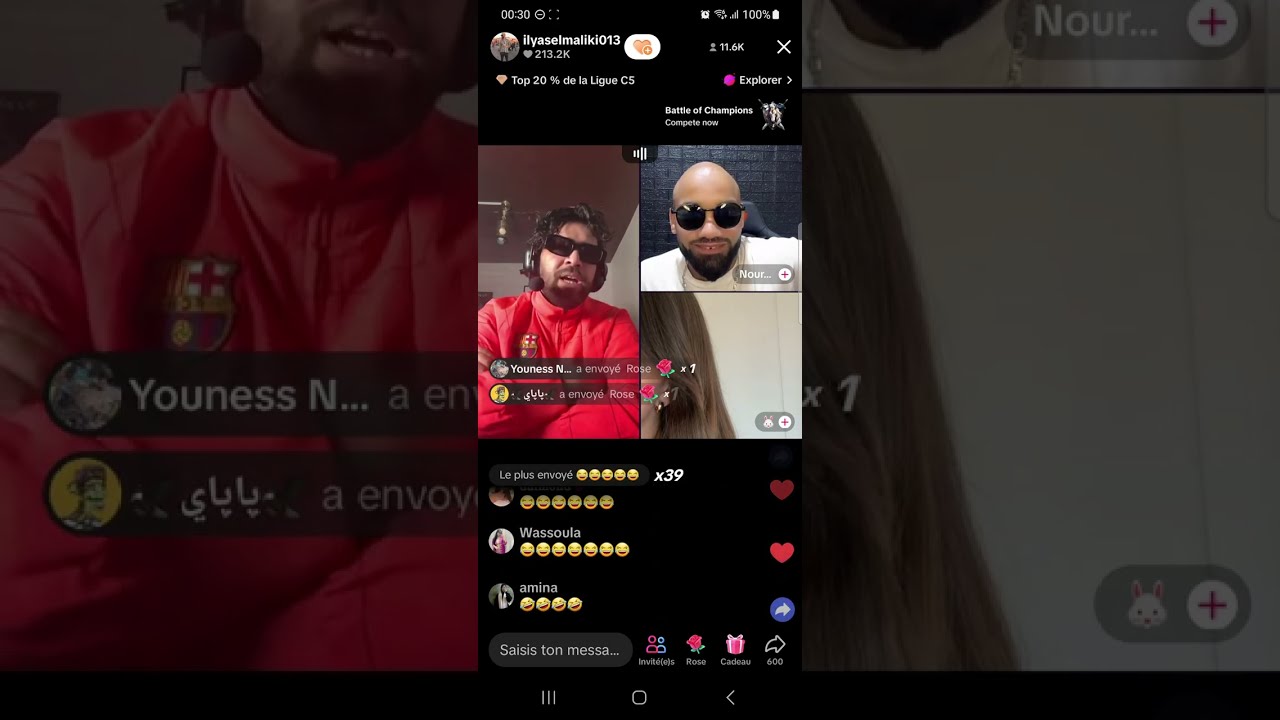 ilyas elmaliki tiktok live  الياس المالكي  برشلوني