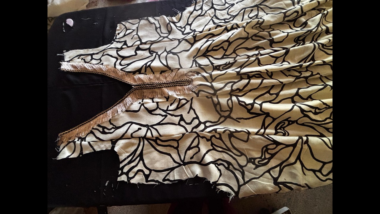 Anarkali kurti stitching front neck