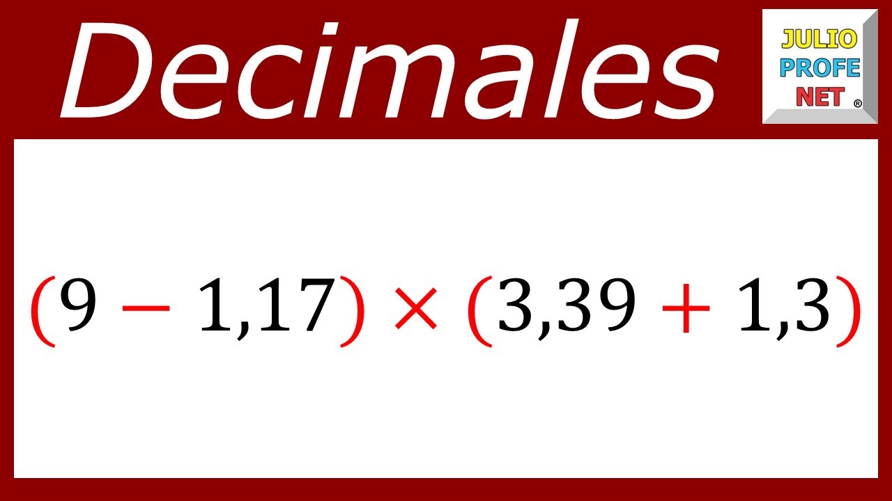 Operaciones combinadas con decimales | Ej. 4 #julioprofe