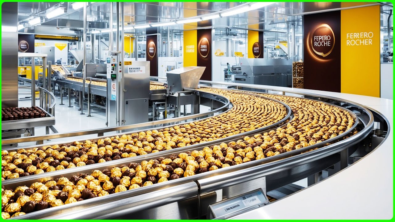 FERRERO ROCHER MEGA FACTORY : Making of Ferrero Rocher with Food Processing Technology