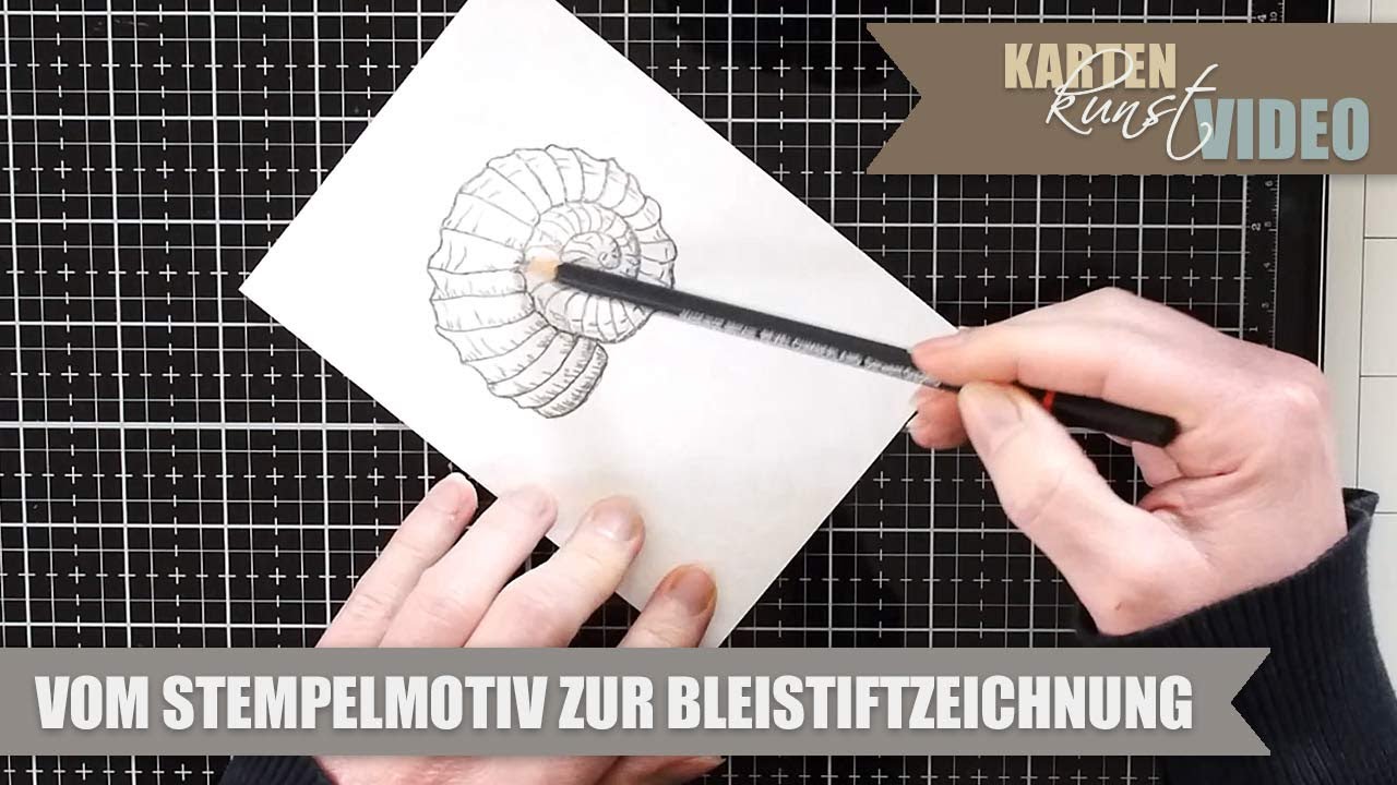 Karten-Kunst Technique #46: Vom Stempelmotiv zur Bleistiftzeichnung