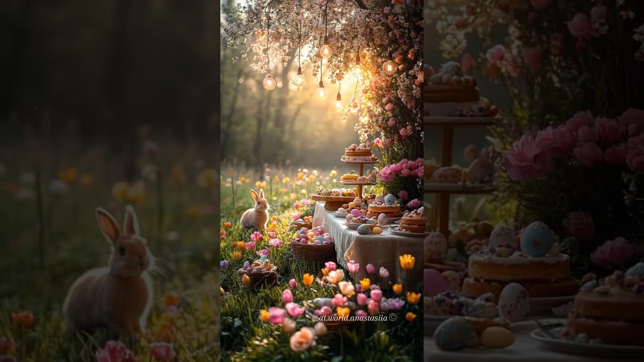 Easter in the garden 🌸🐰🩷#easter #easterbunny #пасха #aiart #happyeaster#aidublin