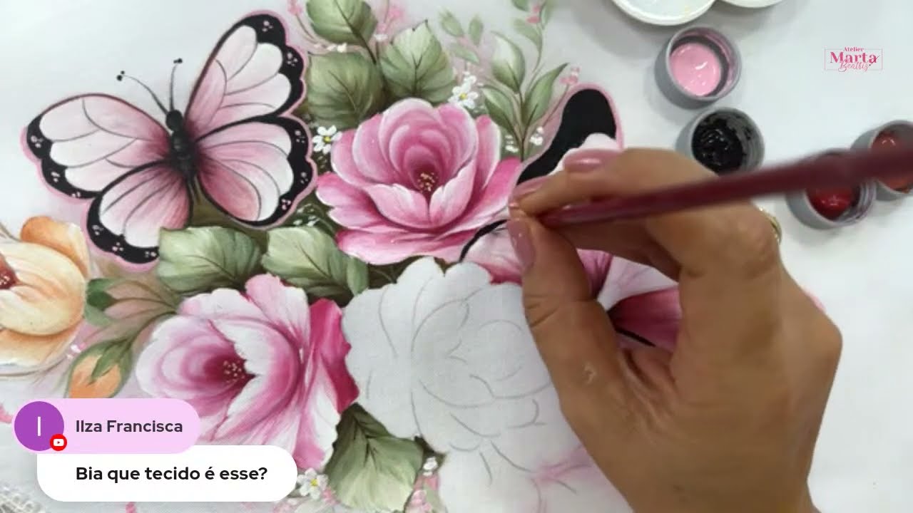 Como Pintar Borboletas e Rosas- Café com Arte #147