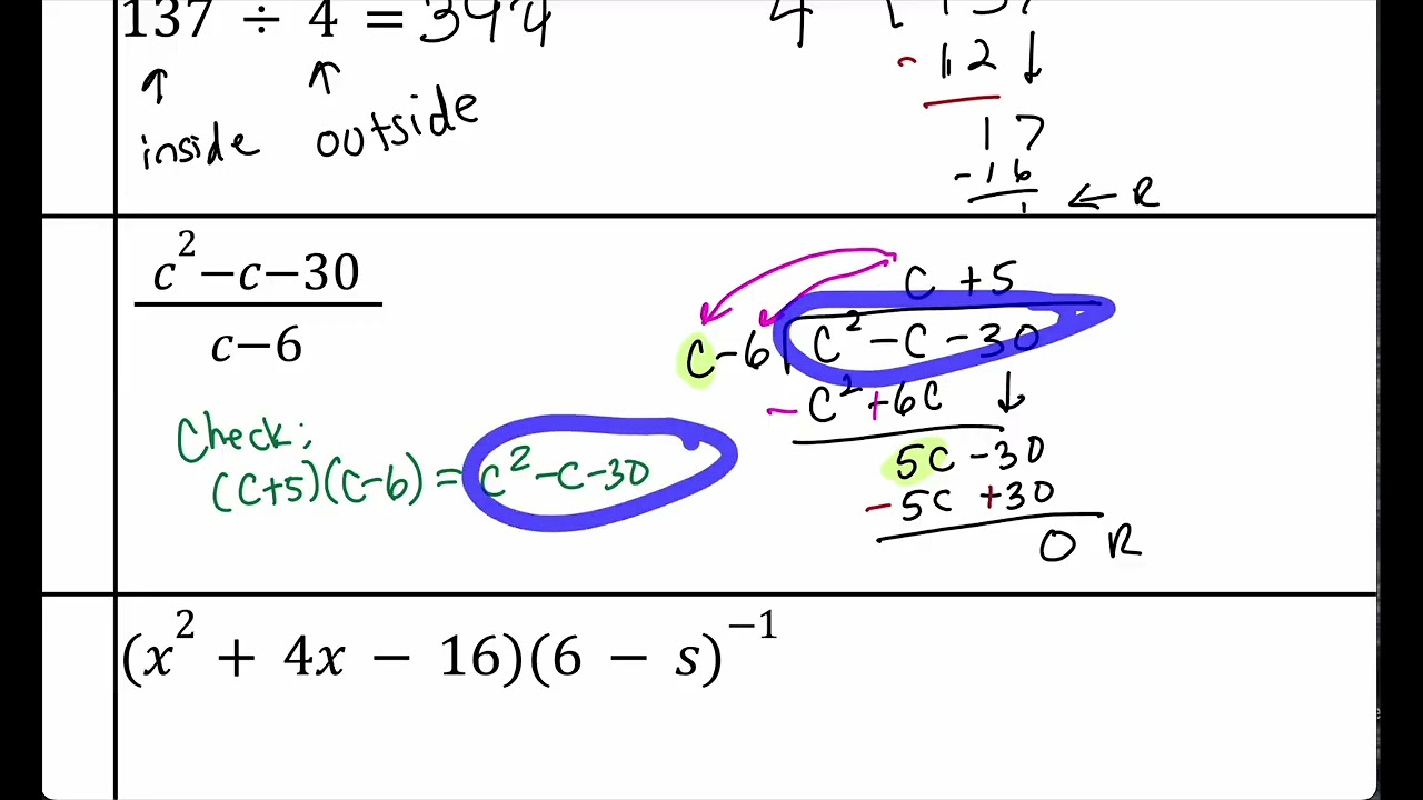 5.3A Long Division  of Polynomials (Algebra 2)