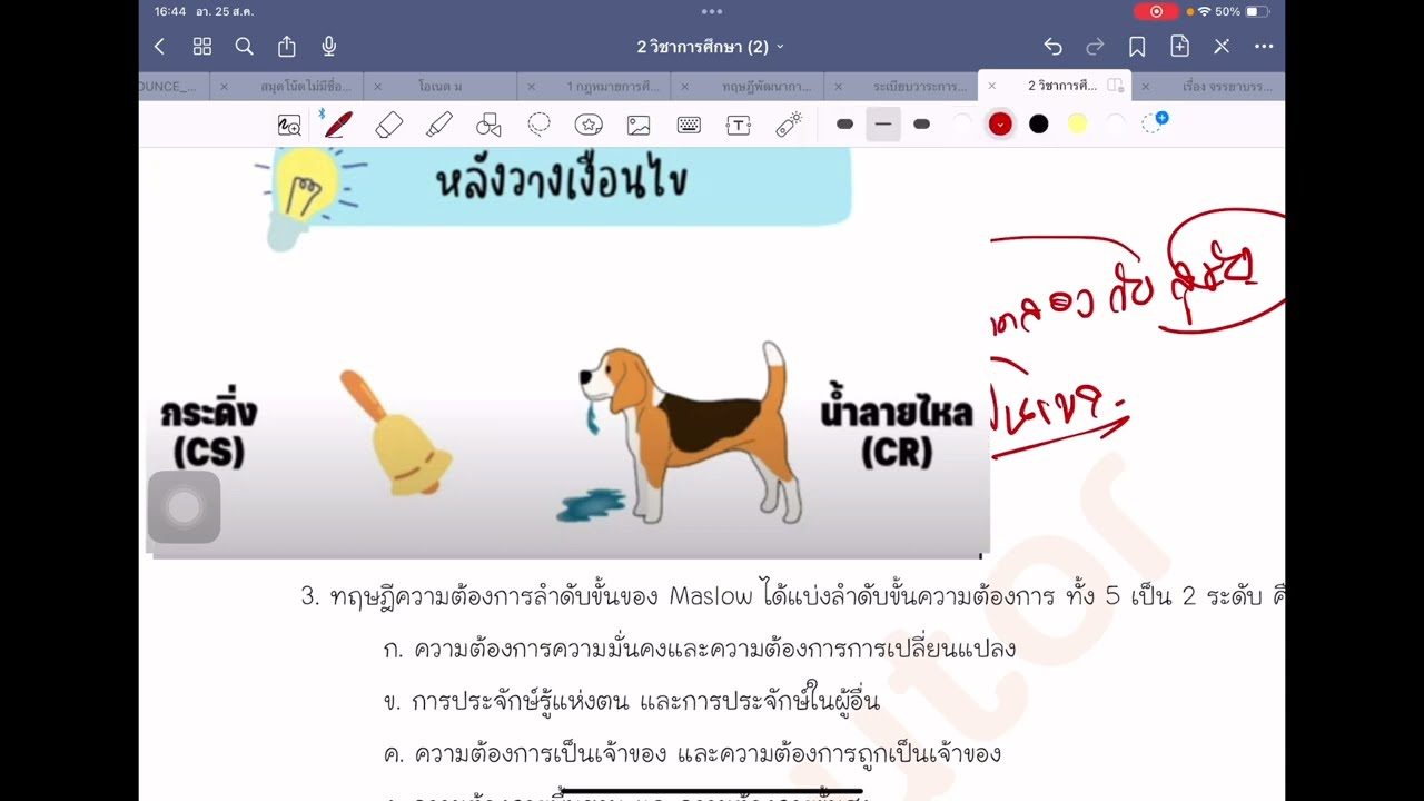 ข้อสอบวิชาการศึกษา ทฤษฎีจิตวิทยา
