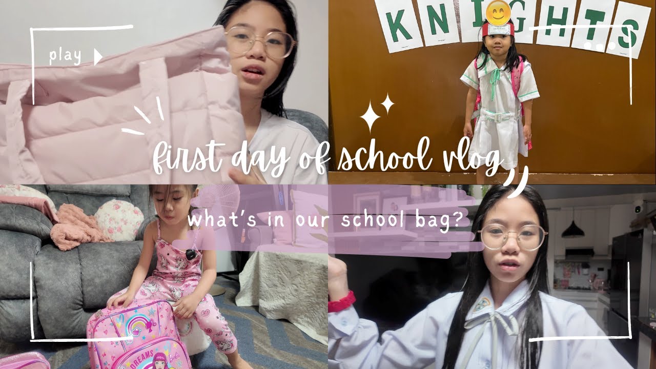 FIRST DAY OF SCHOOL VLOG | WHAT'S INSIDE OUR SCHOOL BAG | FAMILY VLOG