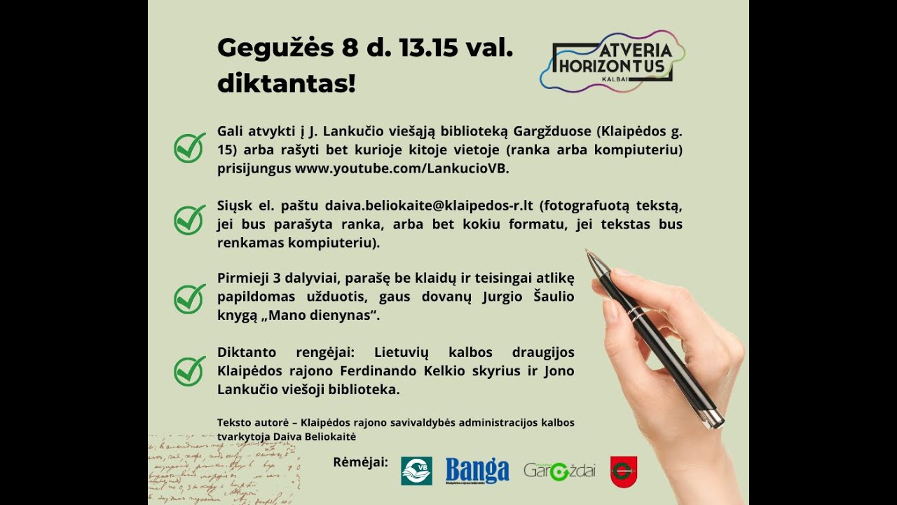 Diktantas apie Klaipėdos kraštą