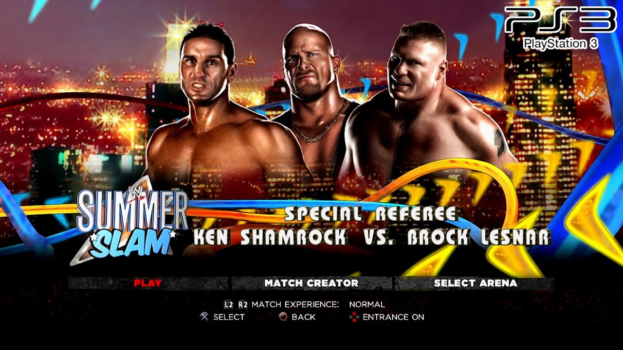 WWE '13 PS3 - Ken Shamrock VS Brock Lesnar - Special Referee [2K][mClassic]