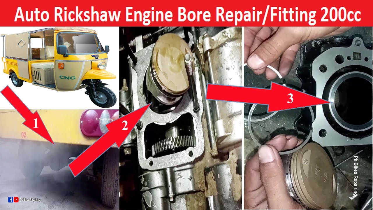 Auto Rickshaw Engine Bore Repair/Fitting 200cc | TezraftarSazgar | Auto Rickshaw Engine Restoration