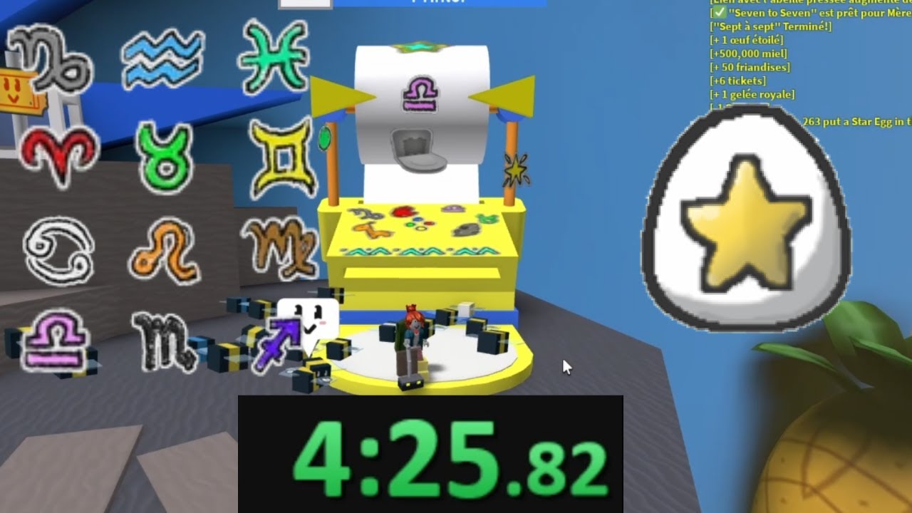 FASTEST EVER star EGG run 4:25 (Unbeatable for now) Bee swarm simulator