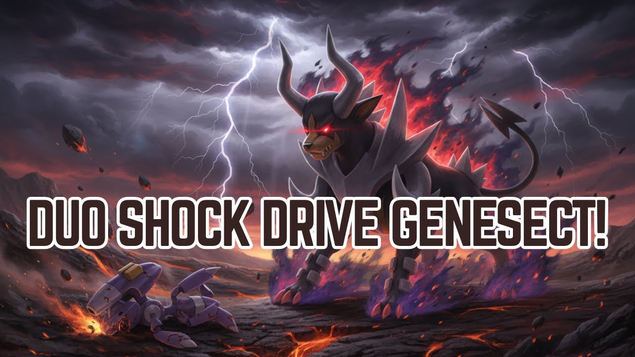 Duo! Shock Drive Genesect was BURNED by Mega Houndoom&rsquo;s DARK FLAME!