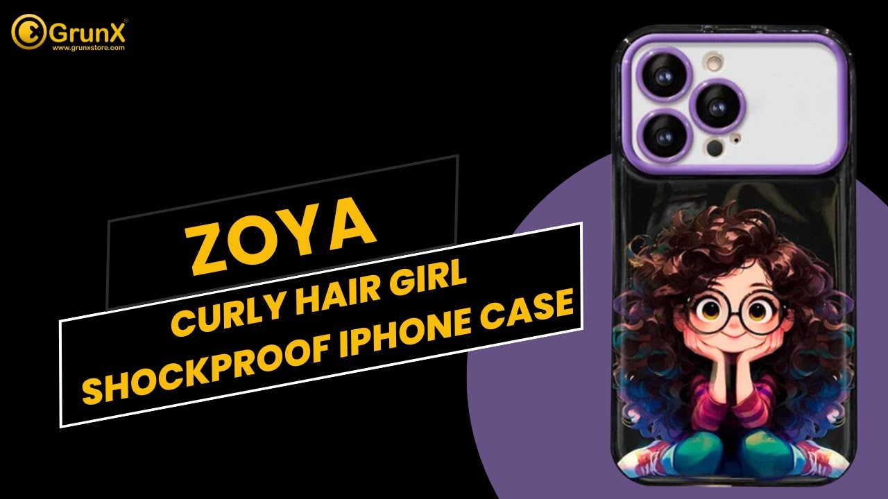 Zoya - Curly Hair Girl Shockproof iPhone Case | GrunX