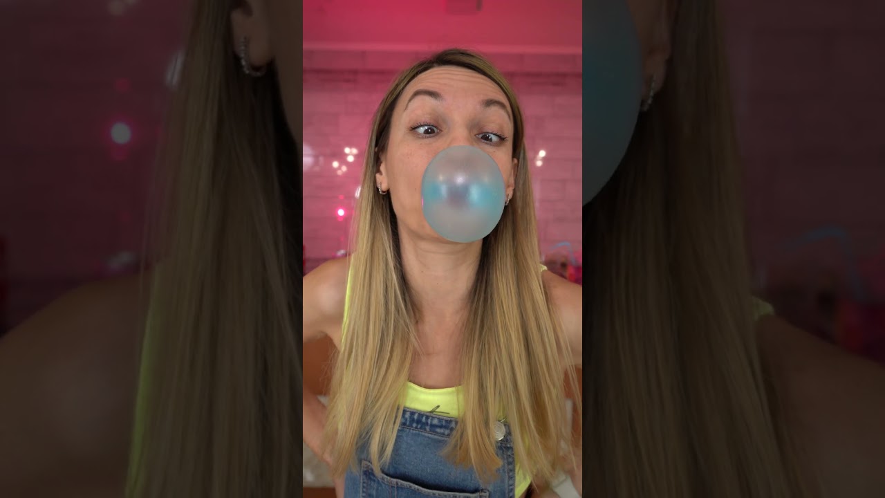 how to blow up a big bubble gum ball