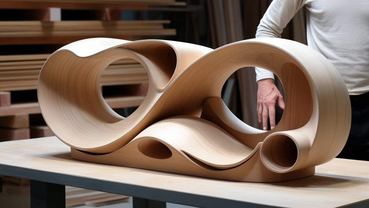 Great Mr. Van's Grandson Skills, 19-Year-Old Man Craft Special Curved Coffee Table and Chair