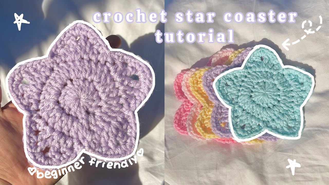 Для начинающих ⋆˚☆˖&deg; ✨руководство по вязанию крючком подставки под стакан в форме звезды ⭐️ ⋆˚☆˖&deg;