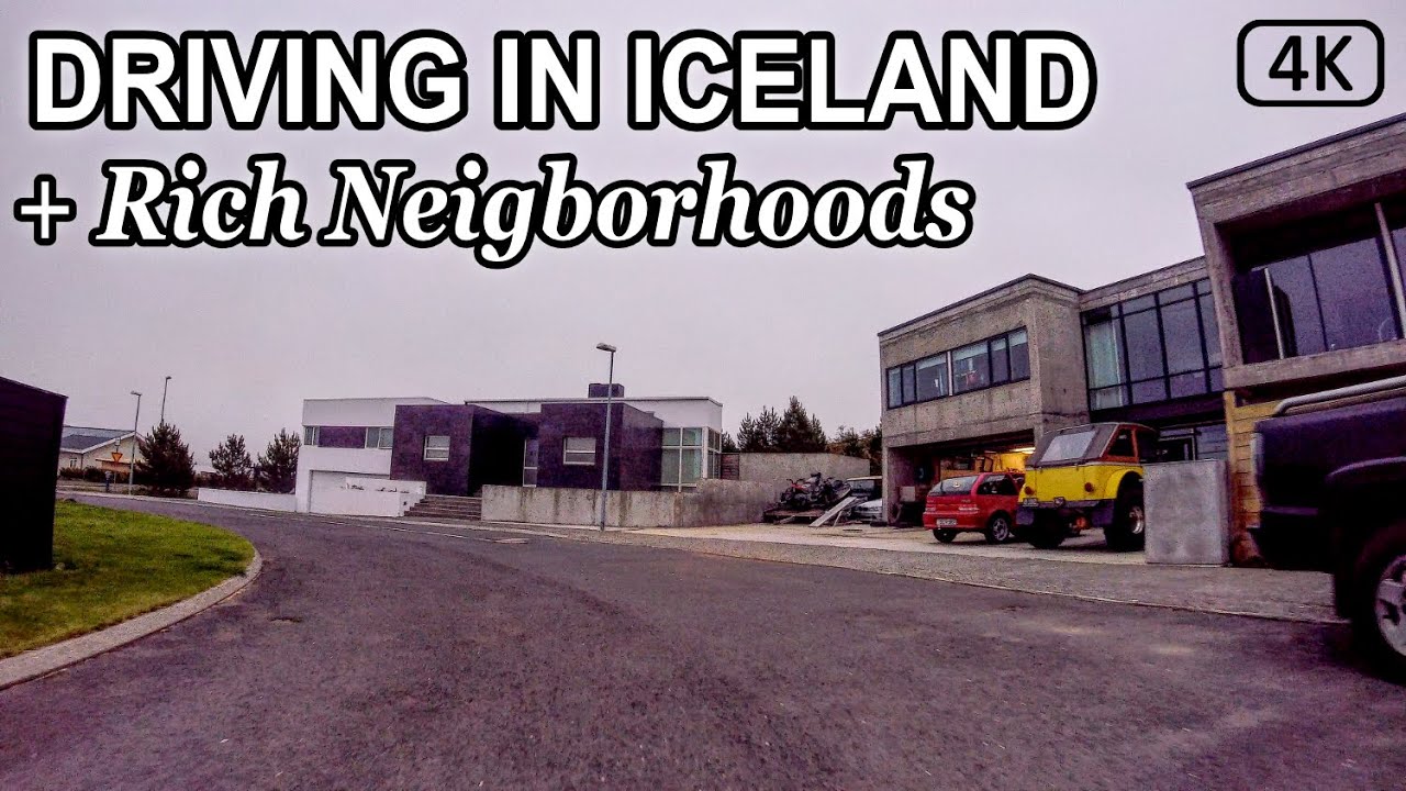 Driving Around Rich Neighborhoods In Reykjavík, Iceland [4K]