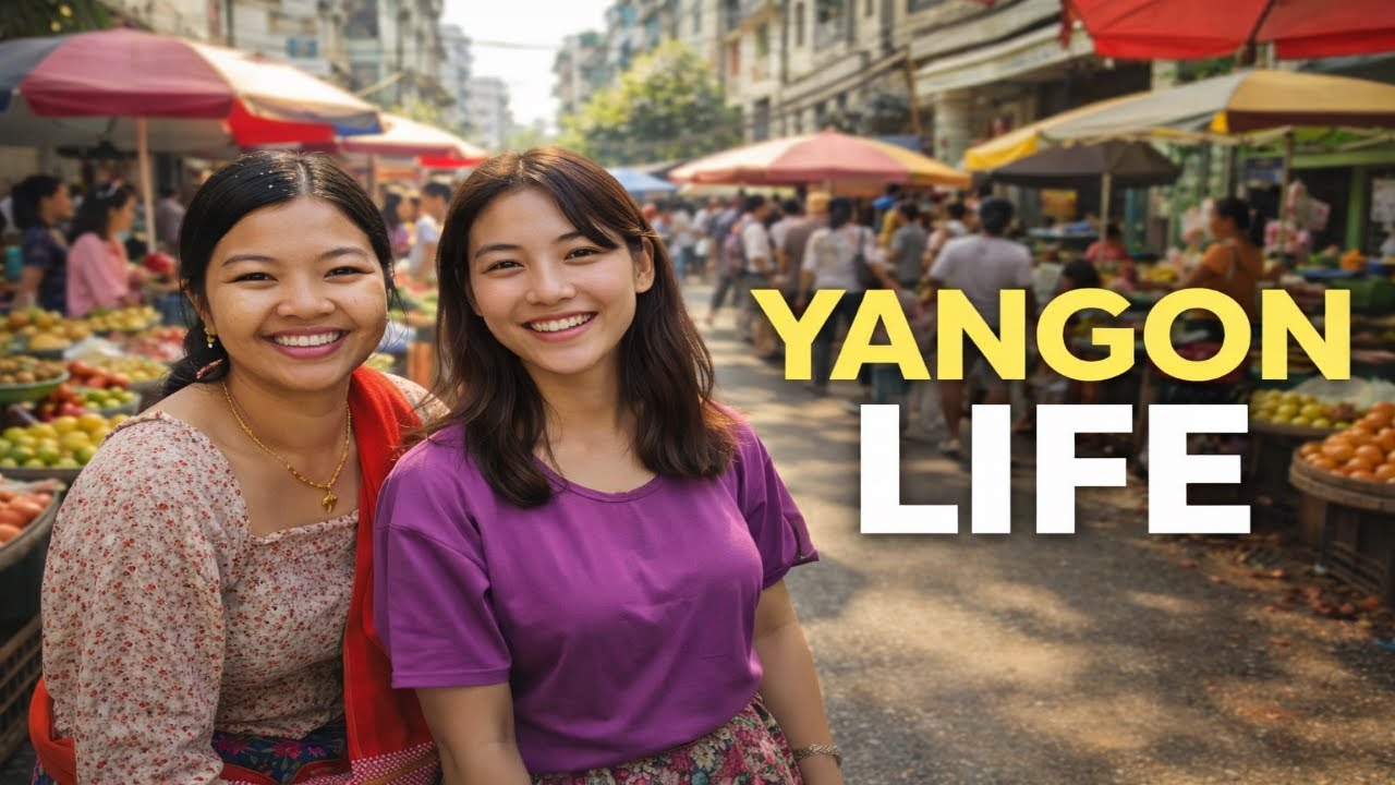 Downtown Yangon Life 🇲🇲 | Myanmar People & Street Market Culture