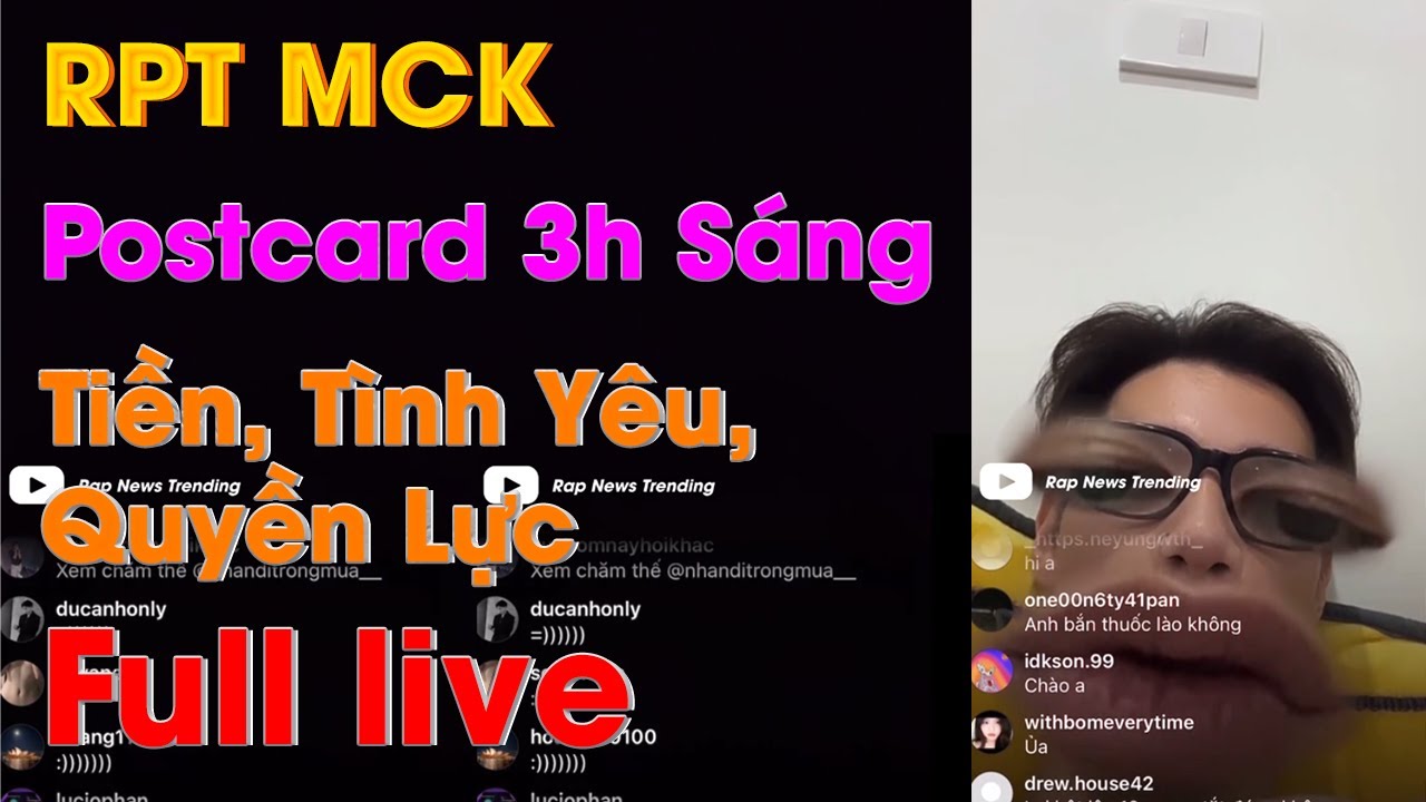 RPT MCK - Postcard 3h sáng chia sẻ về Tiền, Tình Yêu, Quyền lực và Tiềm Thức ( full Live )