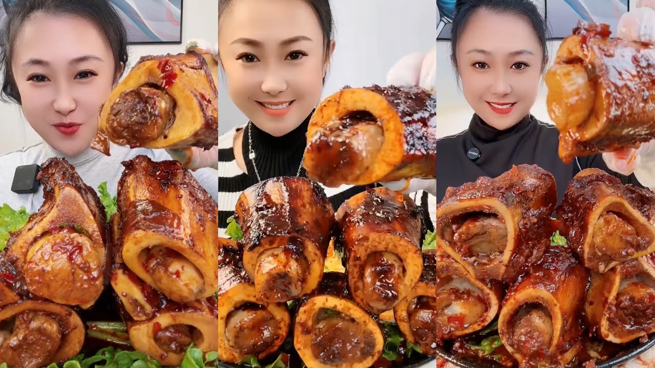 [MUKBANG] Eating Steamed Cow Bone Marrow | Chinese Foods | Beef Bone Marrow Compilation mukbang